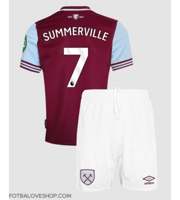 West Ham United Crysencio Summerville #7 Dětské Domácí Dres 2024-25 Krátký Rukáv (+ trenýrky)